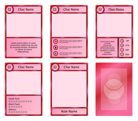 Naklejka premium complete set of card game templates with classic theme and bright red color for game materials and printed card games