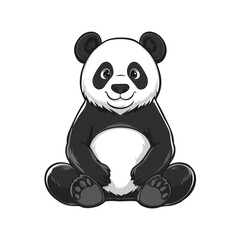 Cartoon panda sitting vector illustration 