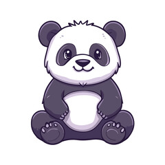 Cartoon panda sitting vector illustration 