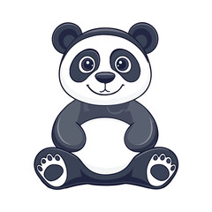 Cartoon panda sitting vector illustration 