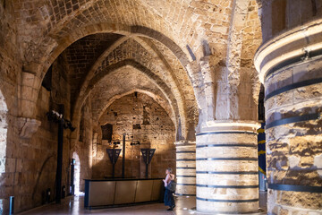 Acre, Israel The Knights Halls, also known as the Hospitaller Fortress. The Museum of the...