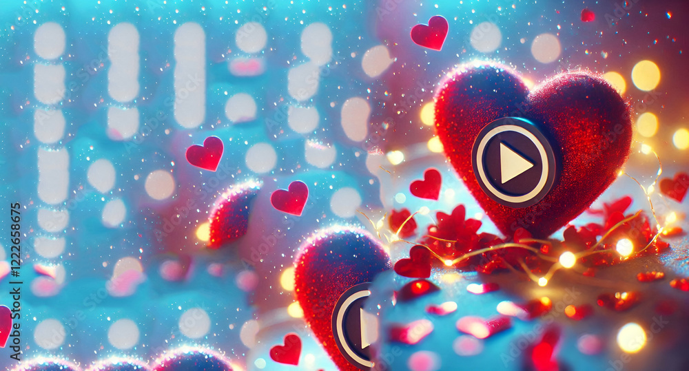 Fototapete a red heart is on a red background with a blurry background, generative ai