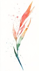 Fototapeta premium Stunning Watercolor Botanical Art of a Vibrant Flower - A Captivating Impressionist Floral Design for Home Decor