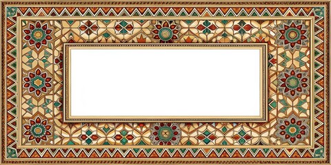 Decorative frame with geometric shapes and patterns, decorative frames