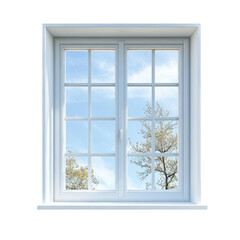 Fototapeta premium Isolated White Window with Tree View