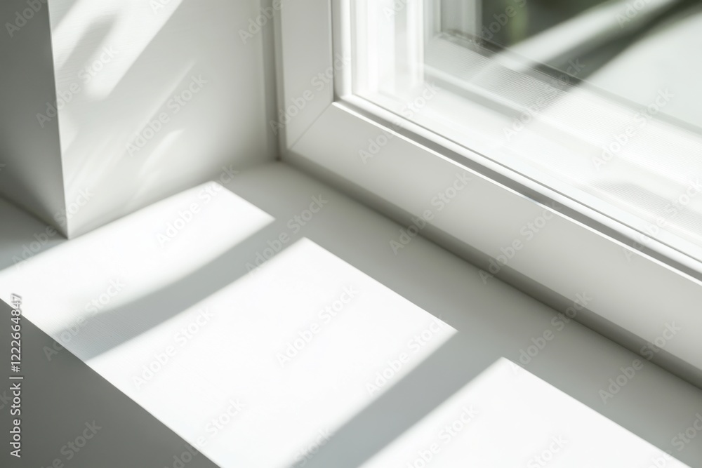 Poster minimalistic vertical poster frame captured in soft light with gentle shadows and window reflections