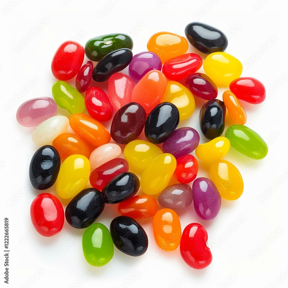 Poster assortment of colorful jelly beans creating a vibrant and sweet display