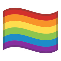 Rainbow Flag Illustration Clipart Isolated on White Background
