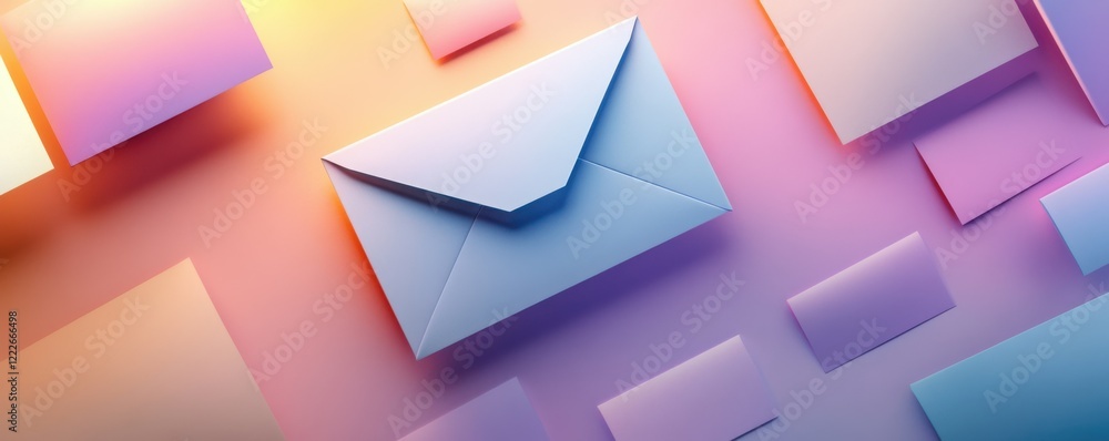Poster colorful abstract envelope design with gradient background