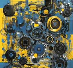 Naklejka premium Illustration of abstract technology background.