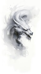 Drawing sketch animal ink.