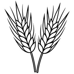 Barley Outline Vector Illustration