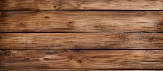 Fototapeta premium Aged wooden background in warm brown tones with a smooth, rustic texture. Ideal for copy space, featuring horizontal plank arrangements.