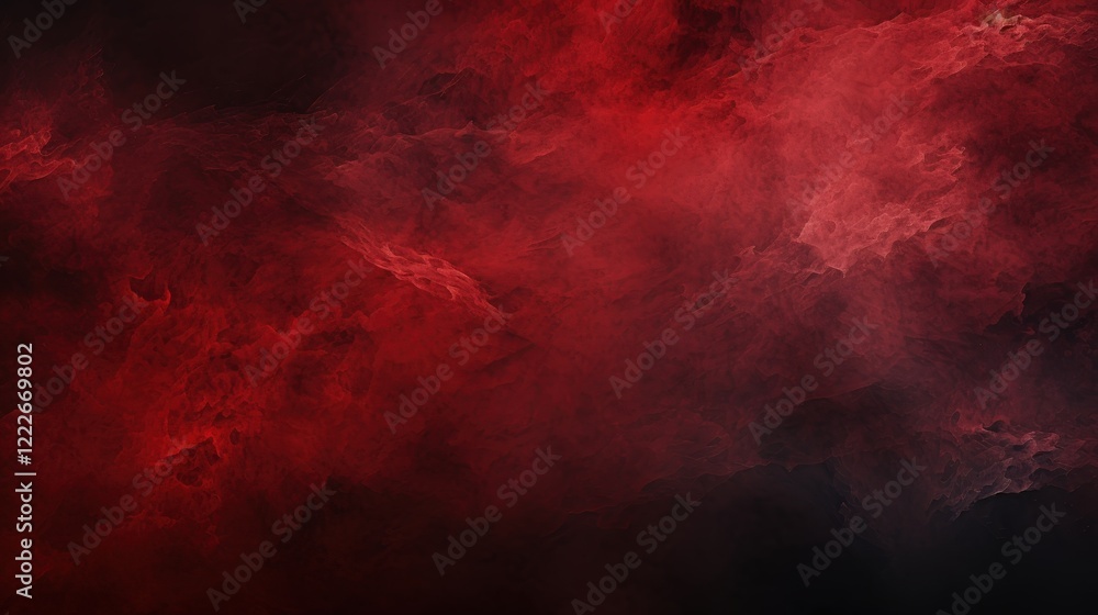 Poster dark abstract red background with fluid textures and ethereal patterns for creative and modern desig