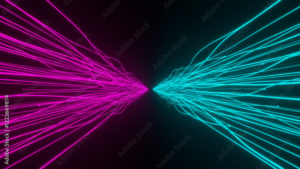 Poster A cutting-edge linear background illuminated with light effects