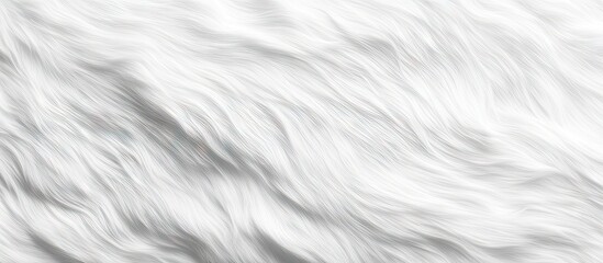 Obraz premium Fluffy white fur texture with soft waves and strands ideal for backgrounds or backdrops creating a serene and cozy atmosphere.
