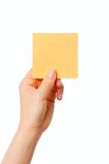 Obraz premium Sticky notes hand holding paper.