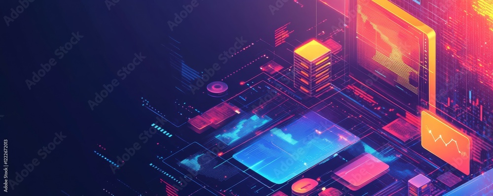 Aufkleber data analysis for business and finance concept. graphic interface showing future computer technology