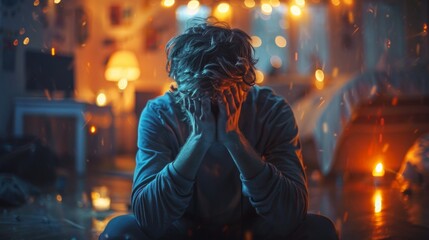 Mental Problem. Dramatic at home, mental health problems, crisis, stress and expression negative emotions . The concept of emotional and professional burnout.