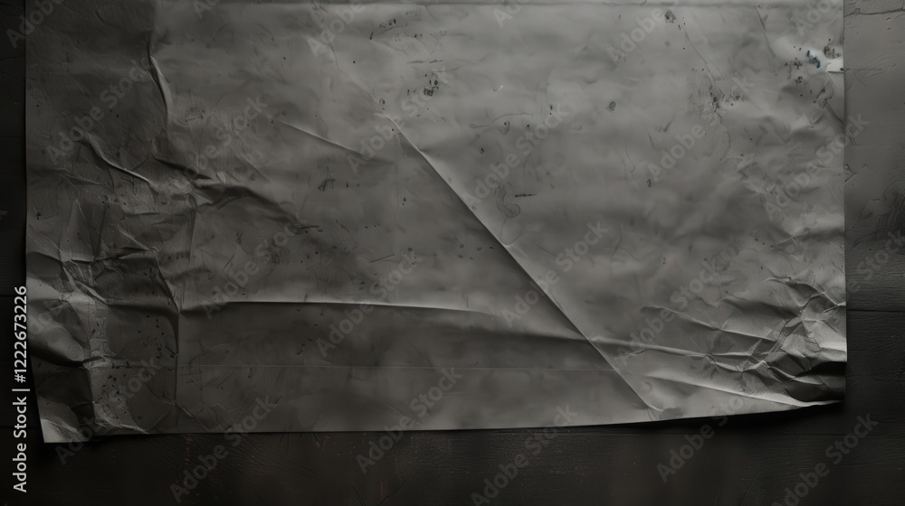 Poster abstract black toner paper with folded texture and unique surface creases capturing subtle depth and