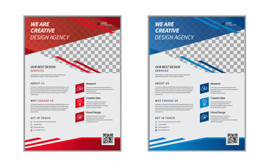 a bundle of 2 templates of a4 flyer, Flyer template layout design. modern business flyer template, abstract business flyer and creative design, IT company flyer and editable vector template design, 