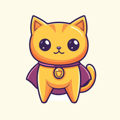 Cute Cat Superhero vector illustration