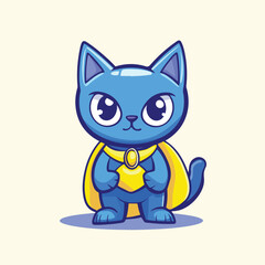 Fototapeta premium Cute Cat Superhero vector illustration