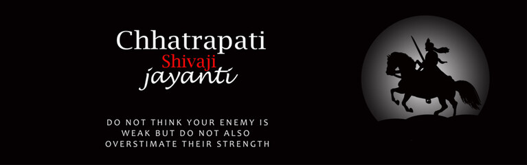 Vector illustration of chhatrapati shivaji maharaj jayanti, Indian warrior Emperor Shivaji. Written Marathi text means happy shiva ji jayanti