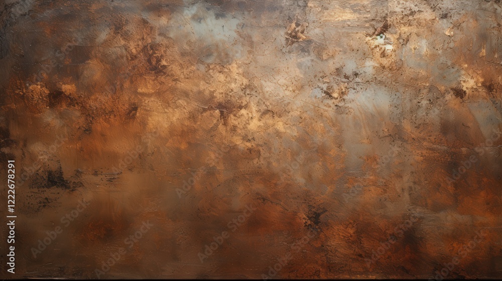 Aufkleber abstract texture featuring a grainy scratched metal surface with warm earth tones creating a visuall