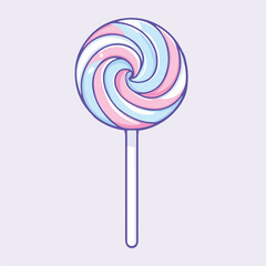 A colorful lollipop on a stick in a cartoon style vector illustration 