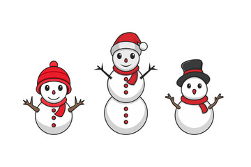 collection of cartoon snowmen, snowman icons