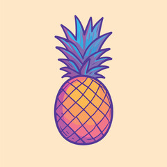 A colorful pineapple vector illustration 