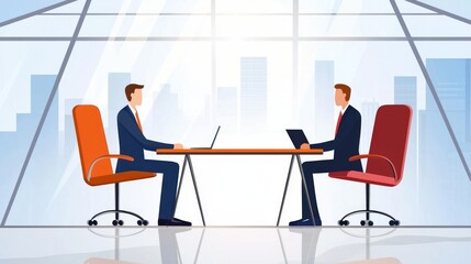 Businessmen Meeting in Modern Office