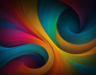 Blue red and yellow abstract | Wavy abstract 