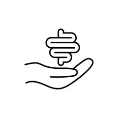 hand holds gut icon care  vector
