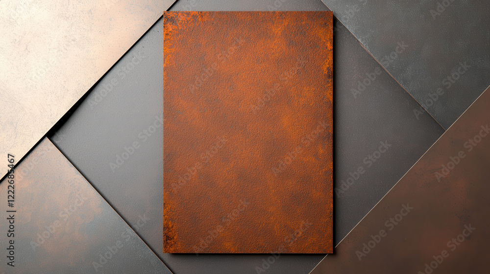 Poster representations of rust concept, rusty textured background with blank canvas for design projects