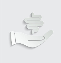 hand holds gut icon care  vector