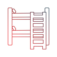 bunk bed gradient outline  icon with white background vector stock illustration