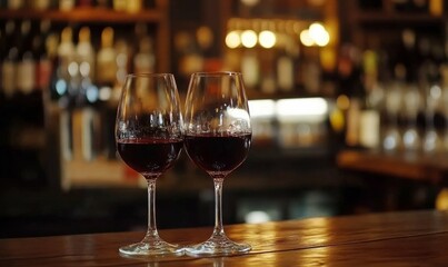 empty glasses for a wine in a bar