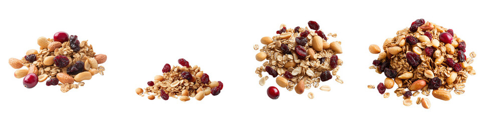 Stitched Vector Illustration of a Healthy Granola Trail Mix with Nuts, Seeds, Dried Fruits, and Oats for Healthy Snacking
