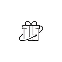 Gift box, Birthday Symbol, flat line