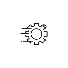 Cogwheel icon or gear wheel sign Management time Symbol, flat line