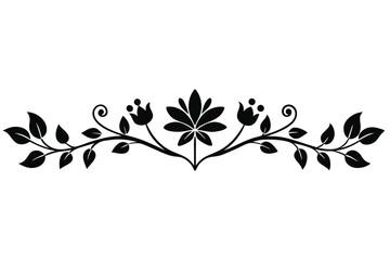 Elegant floral divider silhouette vector design, perfect for creative microstock illustrations.