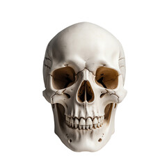 Obraz premium Skull with Cracks and Teeth Isolated on Transparent Background.