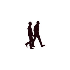 people walking silhouette 