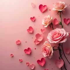 Fototapeta premium Pink roses bouquet