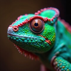 Obraz premium Close-up of Ambanja Panther Chameleon's vibrant color, nature, close-up