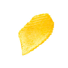 Potato chips isolated on white background.