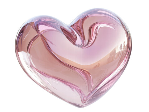 Naklejki Isolated Pink Glass Heart