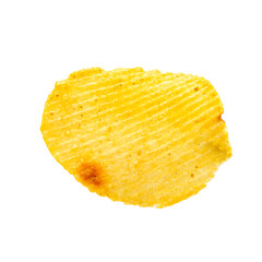 Potato chips isolated on white background.